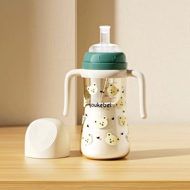 Bình Tập Uống Youkebei 300ml Hoạ Tiết Gấu - Chống Sặc, PP An Toàn, Giá 115k 7