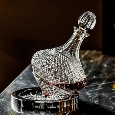 Bình thở rượu vang pha lê cao cấp 1.500ml đế xoay, rót wine glass sang trọng 5 Bình thở rượu vang pha lê cao cấp 1.500ml đế xoay, rót wine glass sang trọng 5