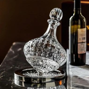 Bình thở rượu vang pha lê cao cấp 1.500ml đế xoay, rót wine glass sang trọng