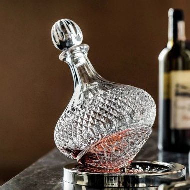 Bình thở rượu vang pha lê cao cấp 1.500ml đế xoay, rót wine glass sang trọng 8 Bình thở rượu vang pha lê cao cấp 1.500ml đế xoay, rót wine glass sang trọng 8