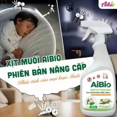Bình thuốc xịt AIBIO 530ml - Chống ruồi muỗi, đuổi côn trùng sinh học, không mùi, 127k