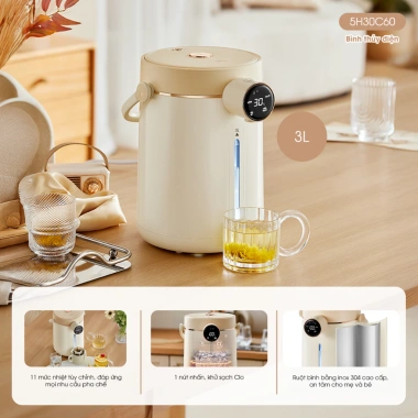 Bình Thủy Điện Bear EWB 5H30C60 3L - Giữ Nhiệt, Đun Nước, Cảm Ứng, Giá 1.48 triệu 10