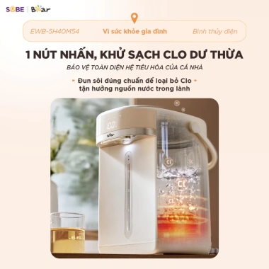 Bình Thủy Điện Bear EWB 5L - Đun Sôi Siêu Nhanh, Khử Clo, Giữ Nhiệt, Đèn Dịu Nhẹ 7 Bình Thủy Điện Bear EWB 5L - Đun Sôi Siêu Nhanh, Khử Clo, Giữ Nhiệt, Đèn Dịu Nhẹ 7