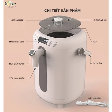 Bình Thủy Điện Bear KE B30V1 3L - Đun Sôi, Khử Clo, Giữ Ấm, Hẹn Giờ, 1,480,000₫ 7