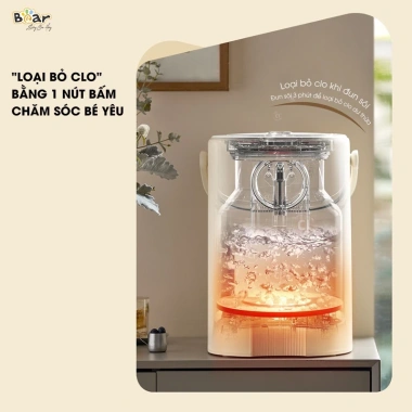 Bình Thủy Điện Bear SB BTD5L 5L - Đun sôi nhanh, giữ nhiệt, 11 mức, khử clo, giá 1.66 triệu
