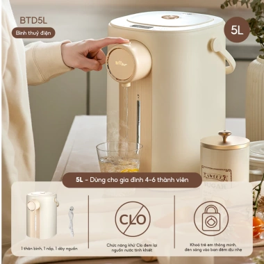 Bình Thủy Điện Bear SB BTD5L 5L - Đun sôi nhanh, giữ nhiệt, 11 mức, khử clo, giá 1.66 triệu 10 Bình Thủy Điện Bear SB BTD5L 5L - Đun sôi nhanh, giữ nhiệt, 11 mức, khử clo, giá 1.66 triệu 10