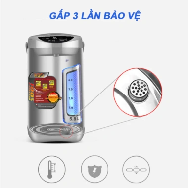 Bình thủy điện thông minh KAW K6 - Đun sôi nhanh, giữ ấm, 7 chế độ nhiệt, màn hình LED, 849.300₫