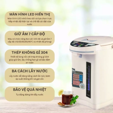 Bình thủy điện thông minh KAW K6 - Đun sôi nhanh, giữ ấm, 7 chế độ nhiệt, màn hình LED, 849.300₫ 10 Bình thủy điện thông minh KAW K6 - Đun sôi nhanh, giữ ấm, 7 chế độ nhiệt, màn hình LED, 849.300₫ 10