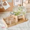 Bình thủy tinh 1-5 Lít đựng nước có vòi kèm kệ gỗ - Giá ưu đãi 160.000 VNĐ 4