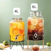 Bình thuỷ tinh 4L/6L đế gỗ-sắt, đựng nước rượu sang trọng, ưu đãi 215.000đ