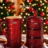 Bình Thủy Tinh CRISTA HOME 1L Vân Caro Nắp Tre - Decor Sang Trọng, Quà Tặng 365k
