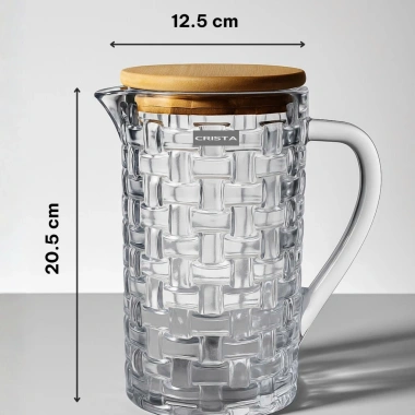 Bình Thủy Tinh CRISTA HOME 1L Vân Caro Nắp Tre - Decor Sang Trọng, Quà Tặng 365k 6 Bình Thủy Tinh CRISTA HOME 1L Vân Caro Nắp Tre - Decor Sang Trọng, Quà Tặng 365k 6