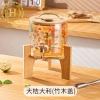 Bình thuỷ tinh đế gỗ màu Vàng hổ phách - bình rượu vang có vòi, đựng nước ngâm rượu, giá ưu đãi 275.000 8