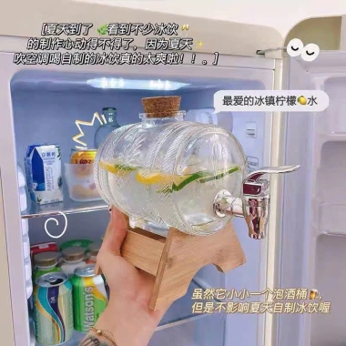 Bình thủy tinh đựng rượu 1L-5L kèm kệ gỗ dày dặn - vòi - Đồ ngâm sang chảnh
