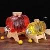 Bình thủy tinh đựng rượu 1L-5L kèm kệ gỗ dày dặn - vòi - Đồ ngâm sang chảnh 8