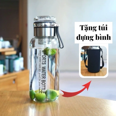Bình thuỷ tinh pha trà có lõi lọc inox 304 tặng túi đeo, cọ vệ sinh, giá 180.000đ