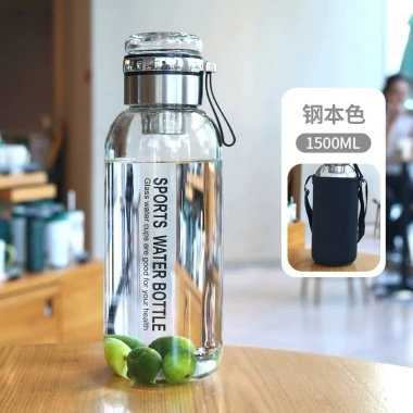 Bình thuỷ tinh pha trà có lõi lọc inox 304 tặng túi đeo, cọ vệ sinh, giá 180.000đ