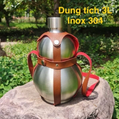 Bình tông inox 304 hình hồ lô 1,7L và 3L có túi đựng - Giá ưu đãi 229.000 VND