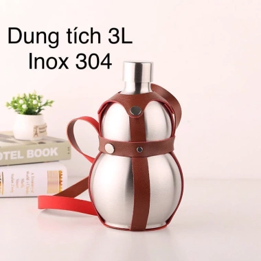 Bình tông inox 304 hình hồ lô 1,7L và 3L có túi đựng - Giá ưu đãi 229.000 VND