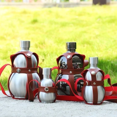 Bình tông inox 304 hình hồ lô 1,7L và 3L có túi đựng - Giá ưu đãi 229.000 VND