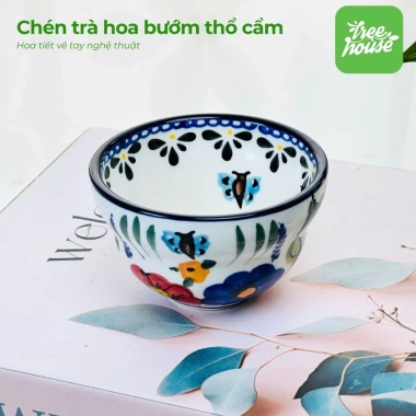 Bình Trà & Cốc Trà Gốm Sứ Tráng Men An Toàn - Họa Tiết Vẽ Tay Độc Đáo Sang Trọng 101.143 VND