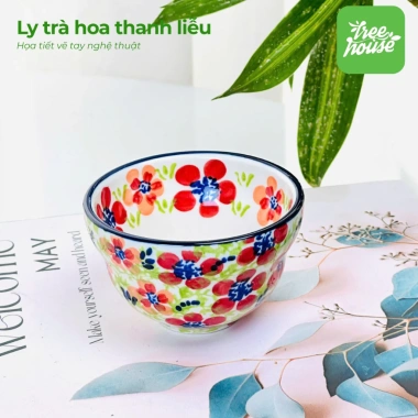 Bình Trà & Cốc Trà Gốm Sứ Tráng Men An Toàn - Họa Tiết Vẽ Tay Độc Đáo Sang Trọng 101.143 VND