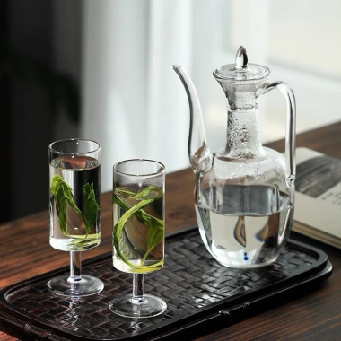 Bình trà thủy tinh Borosilicate trong suốt chịu nhiệt Kiểu cổ điển giá 99.000₫