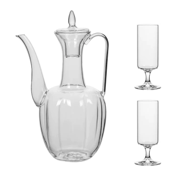 Bình trà thủy tinh Borosilicate trong suốt chịu nhiệt Kiểu cổ điển giá 99.000₫