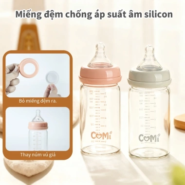 Bình trữ sữa thủy tinh Borosilicate 240ml Comi – Chịu nhiệt, an toàn, giá 80.195đ
