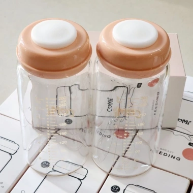 Bình Trữ Sữa Thủy Tinh COMI 260ml Xanh và Hồng – An Toàn, Giá 95.000₫