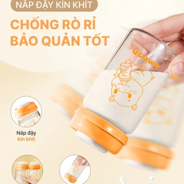 Bình Trữ Sữa Thủy Tinh Emoon 180ml Cổ Rộng Chịu Nhiệt An Toàn cho Sơ Sinh 99.000đ