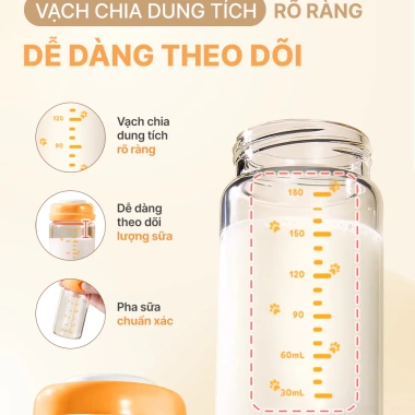 Bình Trữ Sữa Thủy Tinh Emoon 180ml Cổ Rộng Chịu Nhiệt An Toàn cho Sơ Sinh 99.000đ