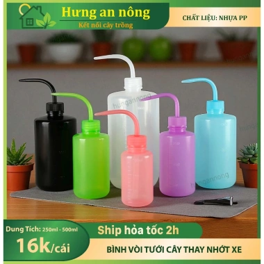 Bình tưới cây vòi cong nhựa nhiều màu, vạch chia dung tích 250ml-500ml, chỉ 15.000 VND