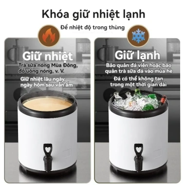 Bình ủ trà sữa 3 lớp inox 6-12L giữ nóng lạnh giá rẻ chỉ 382.250đ 4 Bình ủ trà sữa 3 lớp inox 6-12L giữ nóng lạnh giá rẻ chỉ 382.250đ 4