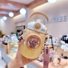 Bình Uống Nước 820ml Màu Nâu Họa Tiết Dễ Thương, Ống Hút Silicon, Giá 94.900₫ 5