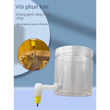 Bình uống nước tự động cho gà, gà con, vẹt và chim cút – Vòi Rutin, giá 15.120₫ 4