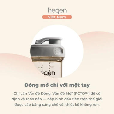 Bình uống thông minh Hegen PPSU 330ml nắp nhỏ chất liệu an toàn, chống tràn, giá 539k