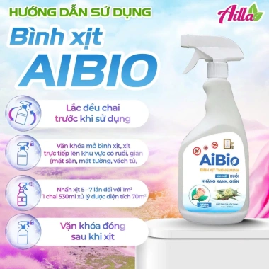 Bình Xịt Aibio Tiêu Diệt Ruồi và Gián Nhặng Xanh 530ml - Không Mùi, An Toàn, Hiệu Quả 115.000đ