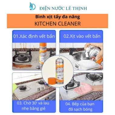 Bình xịt bọt tẩy rửa cặn bẩn nhà tắm, nhà bếp 500ml: Siêu sạch, giá chỉ 25.000 VND