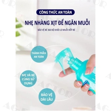 Bình Xịt Chống Muỗi 200ml - Diệt Muỗi & Côn Trùng 8h, Không DEET, Không Mùi Hắc, Chỉ 99.000đ