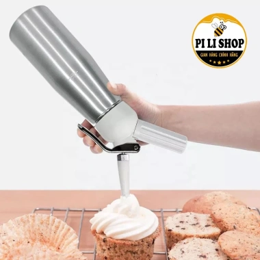 Bình xịt kem tươi inox Whipper 500ml - Nhiều màu, không viên gas, giá 329.990₫