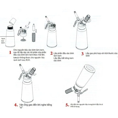 Bình xịt kem tươi inox Whipper 500ml - Nhiều màu, không viên gas, giá 329.990₫