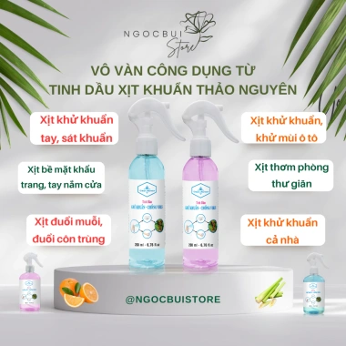 Bình xịt khử khuẩn tinh dầu sả chanh Thảo Nguyên 200-500ml đuổi muỗi, khử mùi 64.500 VND 3