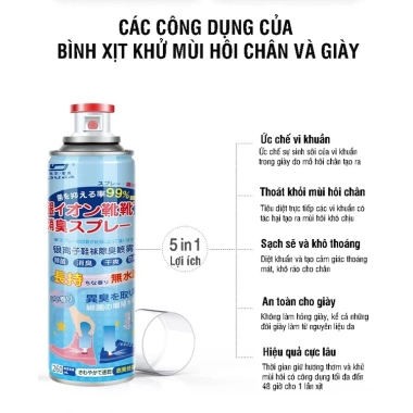 Bình xịt khử mùi hôi chân & giày Nhật Bản - Kháng khuẩn, mát lạnh, hương lâu, giảm mồ hôi, 30.000đ 7