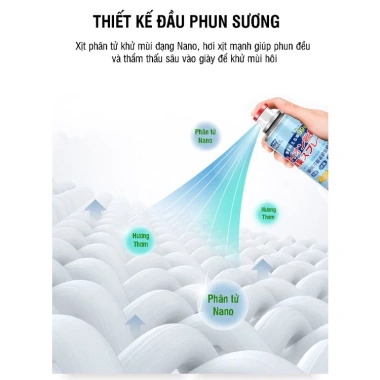 Bình xịt khử mùi hôi chân & giày Nhật Bản - Kháng khuẩn, mát lạnh, hương lâu, giảm mồ hôi, 30.000đ 8