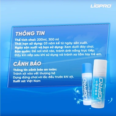 Bình Xịt Lạnh Ligpro 200ml - Giảm Đau, Phục Hồi Nhanh, Giảm Căng Cơ, An Toàn, 145.000đ