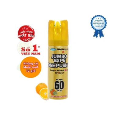 Bình xịt muỗi Jumbo Vape One Push V hương cam chanh 60 lần xịt, giá chỉ 60.000 VND 3 Bình xịt muỗi Jumbo Vape One Push V hương cam chanh 60 lần xịt, giá chỉ 60.000 VND 3