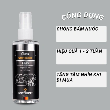 Bình xịt nano Senfineco 9.945 chống bám nước kính ô tô 100ml - Hiệu quả bảo vệ, không lem