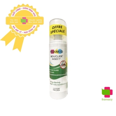 Bình xịt Pediakid Bouclier 100ml – Chống muỗi, côn trùng, bảo vệ da bé 3+ tháng, 285.000₫
