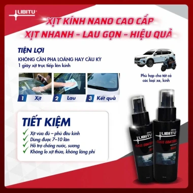 Bình Xịt Phủ Kính Nano LIBITU 801E Chống Bám Nước Bỏ Màng Dầu - Tặng Khăn 89.000đ 4